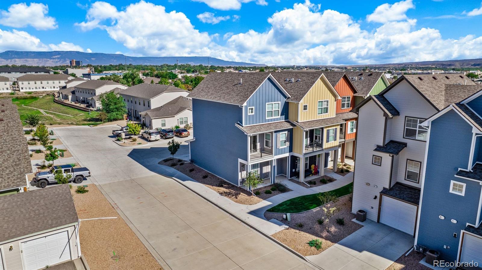 an aerial view of multiple house