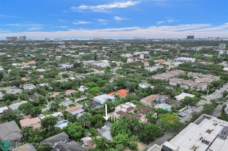 an aerial view of multiple house