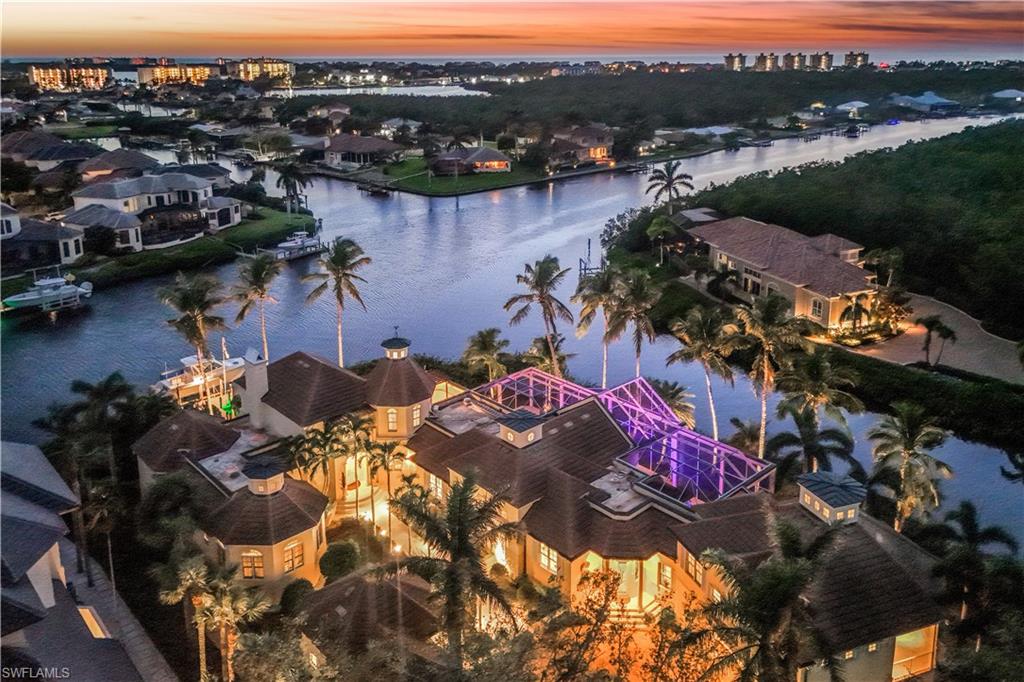 Aerial view of the home.  The GULF of Mexico is just minutes from your boat dock.