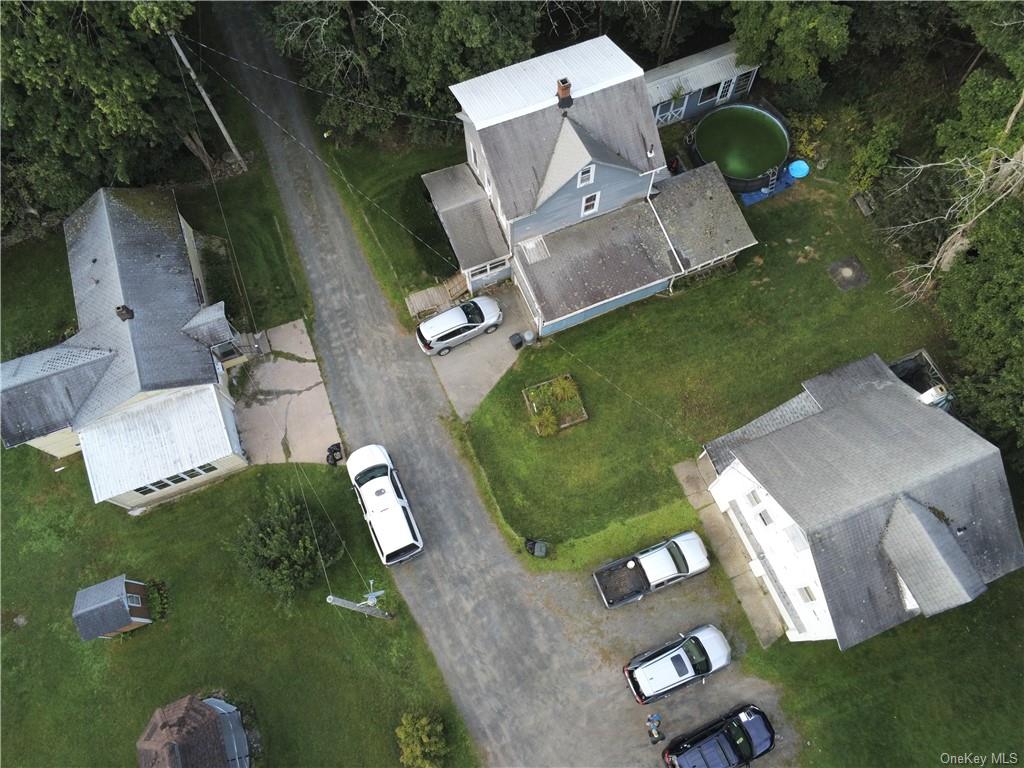 an aerial view of a house having outdoor space