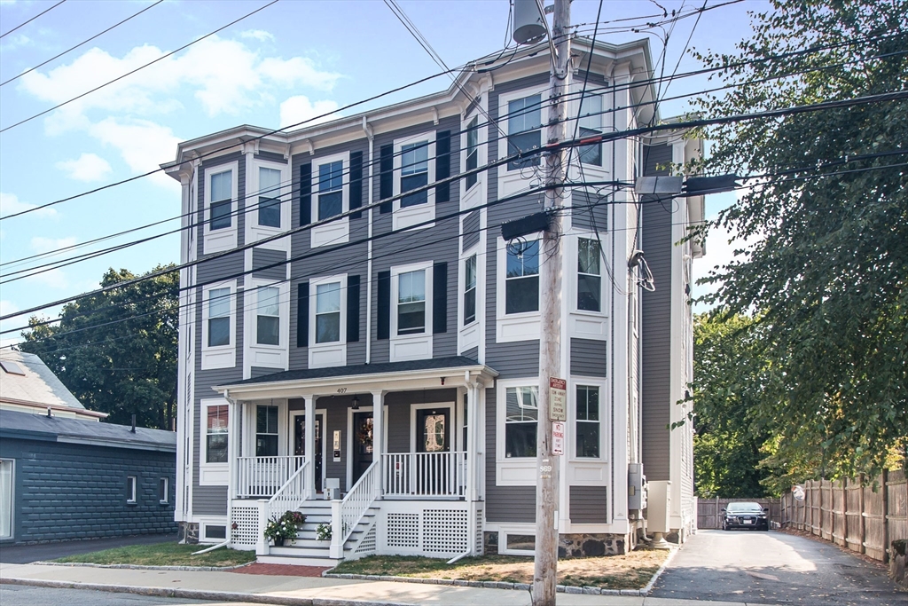 a front view of a building