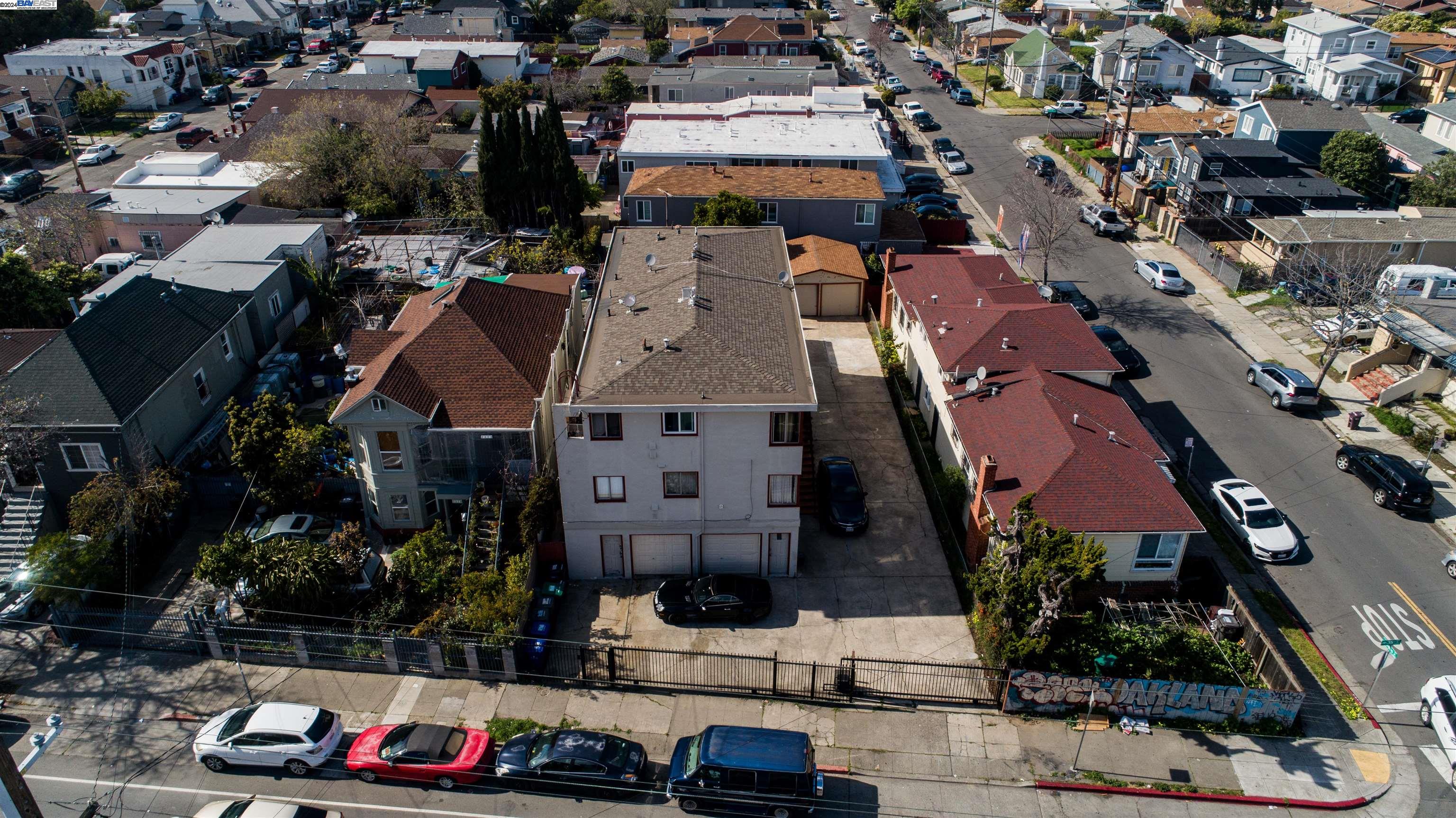 an aerial view of multiple houses