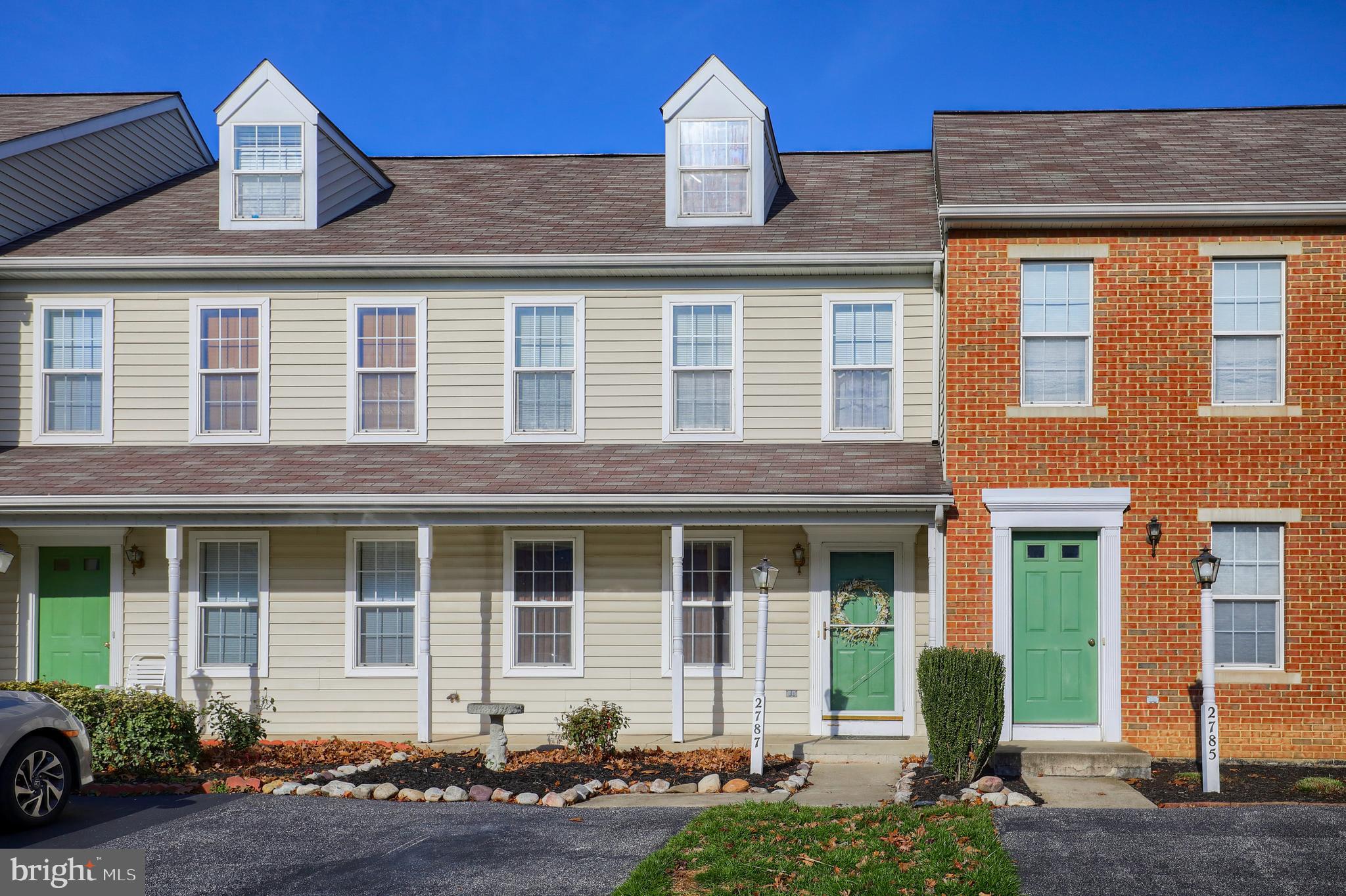 front view of a brick house