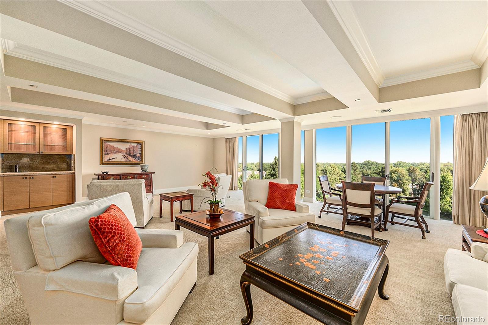 a living room with furniture