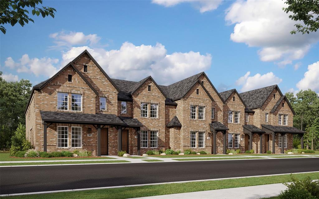 a front view of residential houses