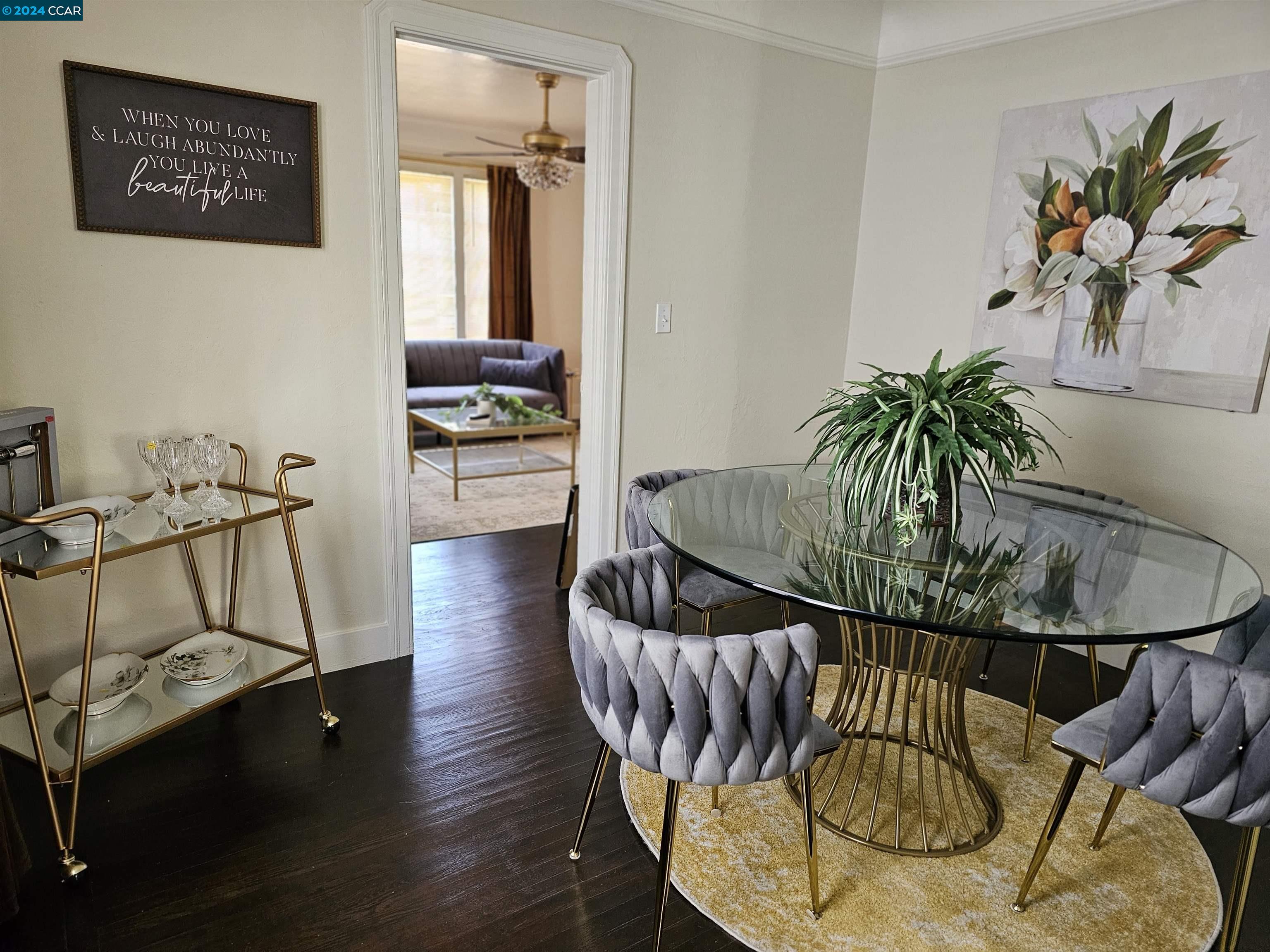 a living room with furniture