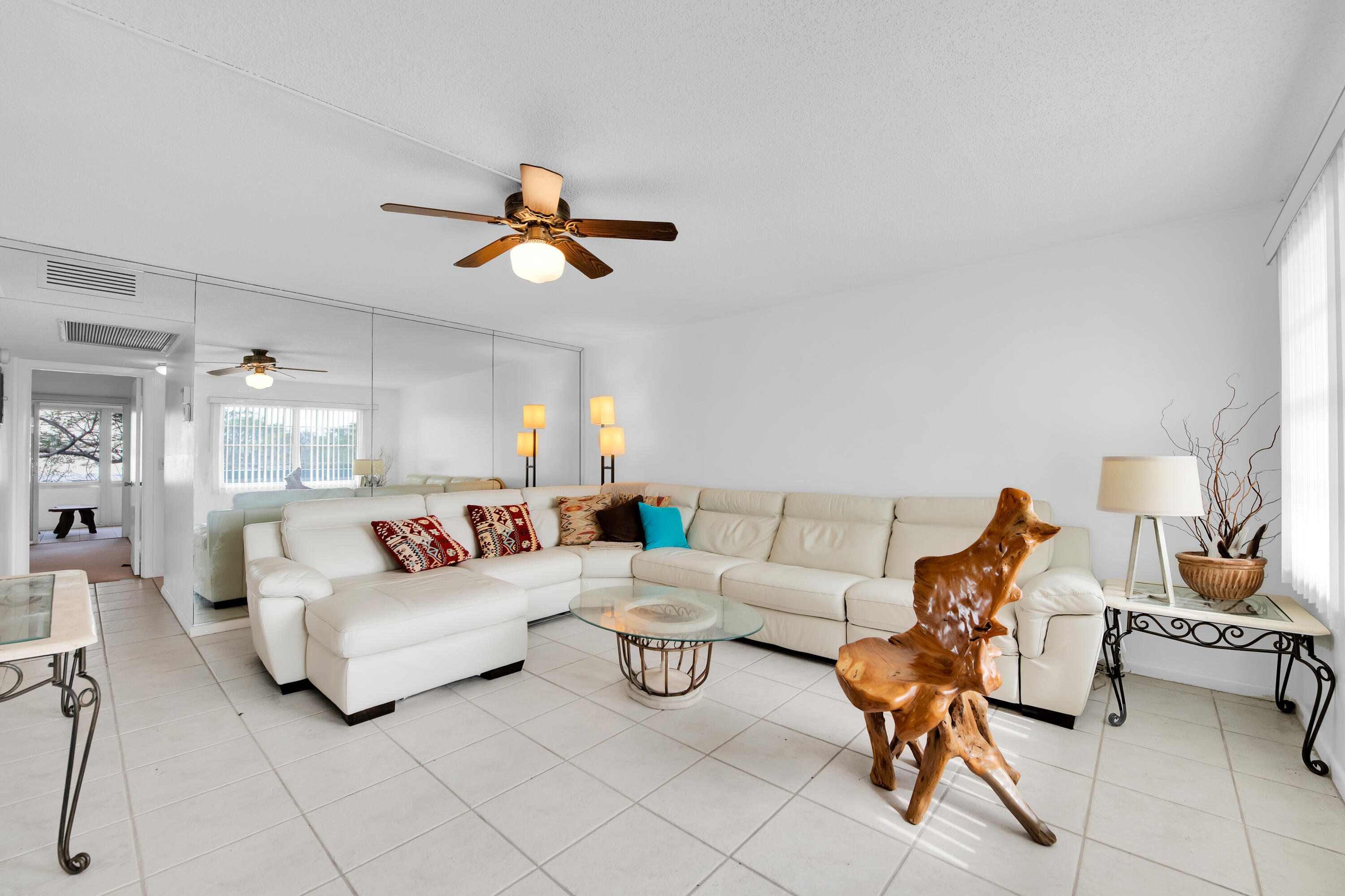 a living room with furniture