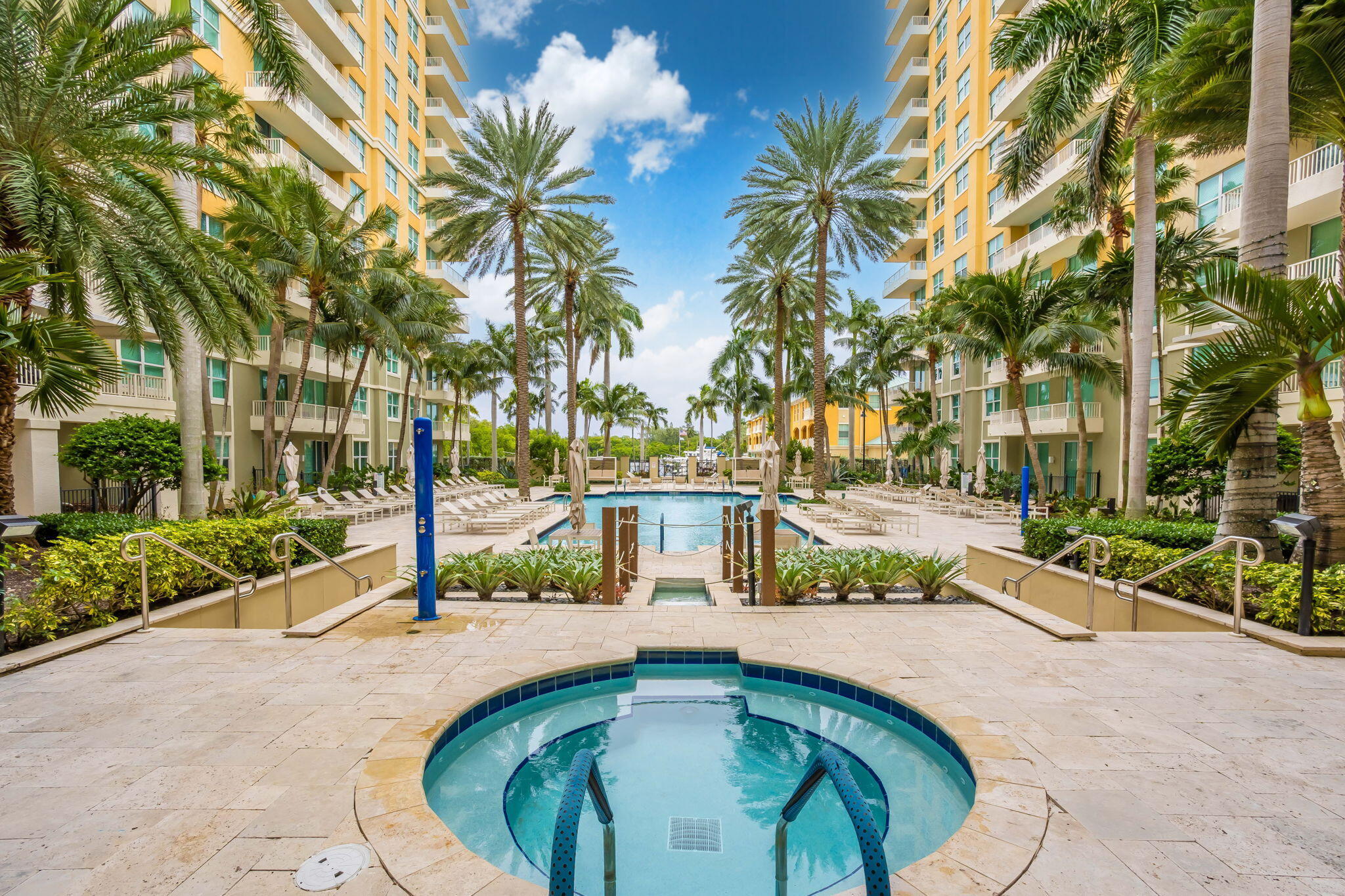 a view of swimming pool with a patio