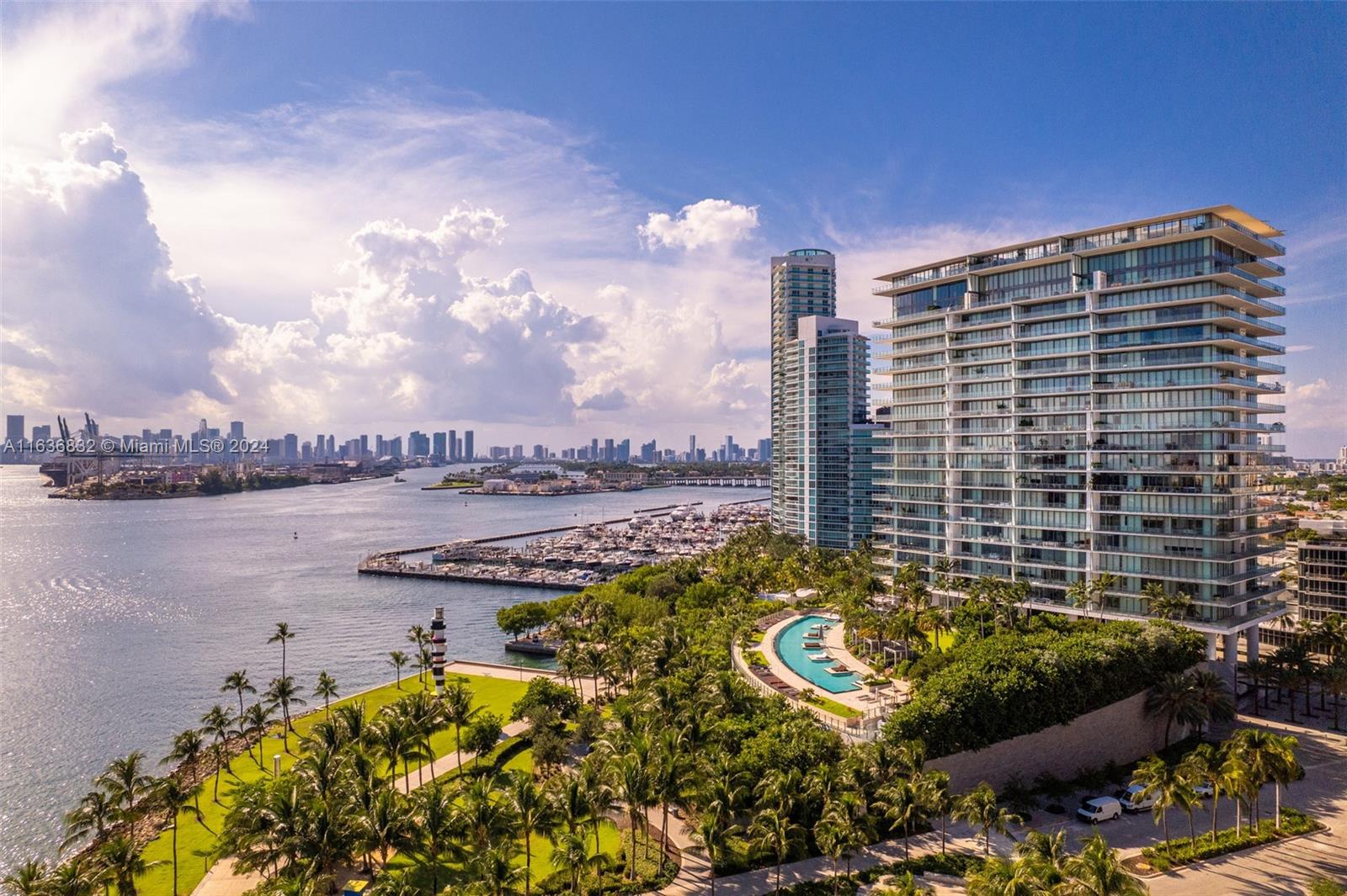 a city view with tall buildings