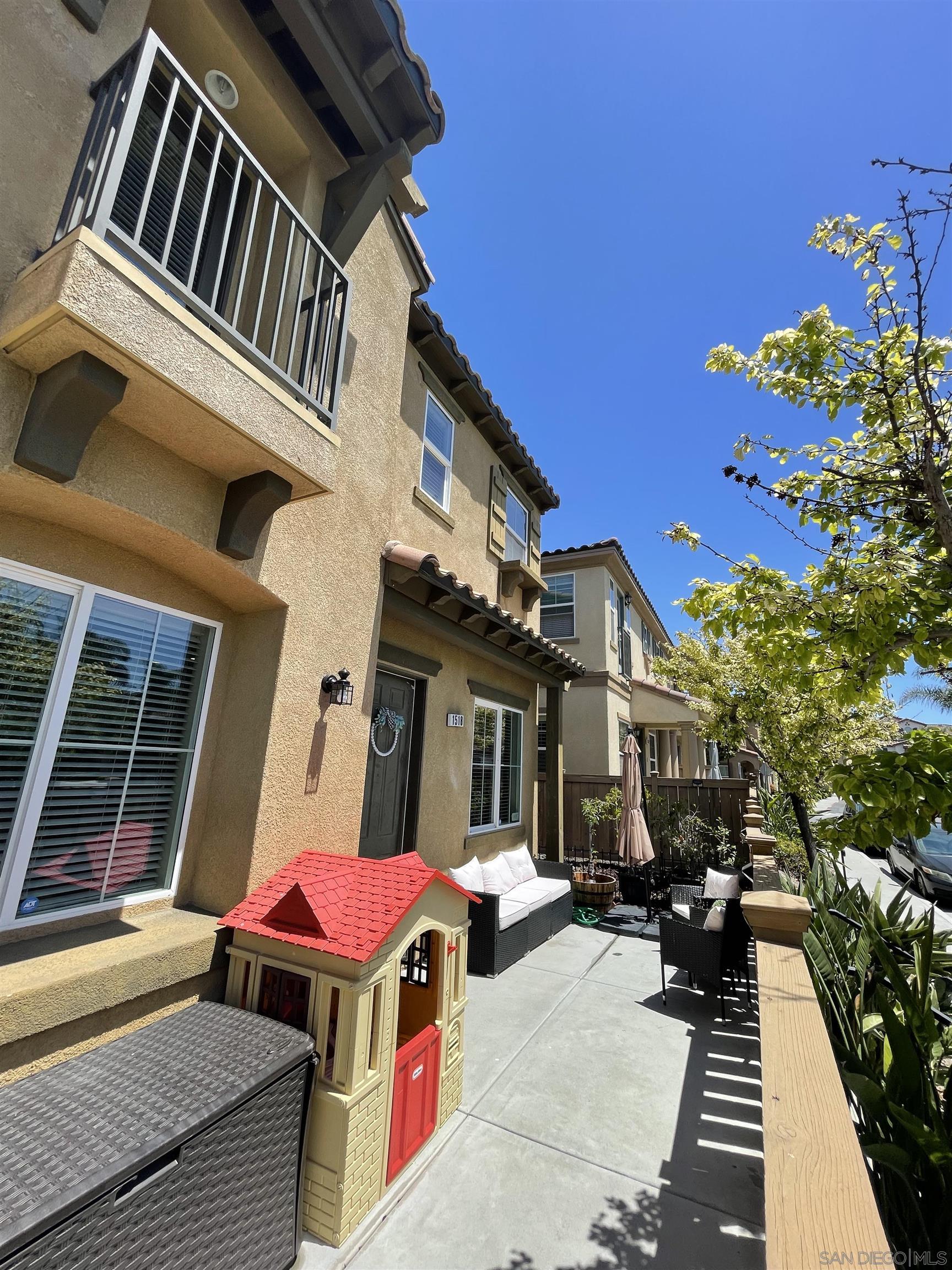 a view of a house with a balcony