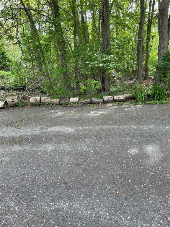 a view of a roadside with trees