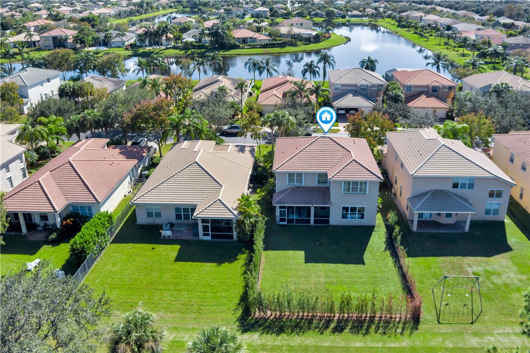 an aerial view of a house