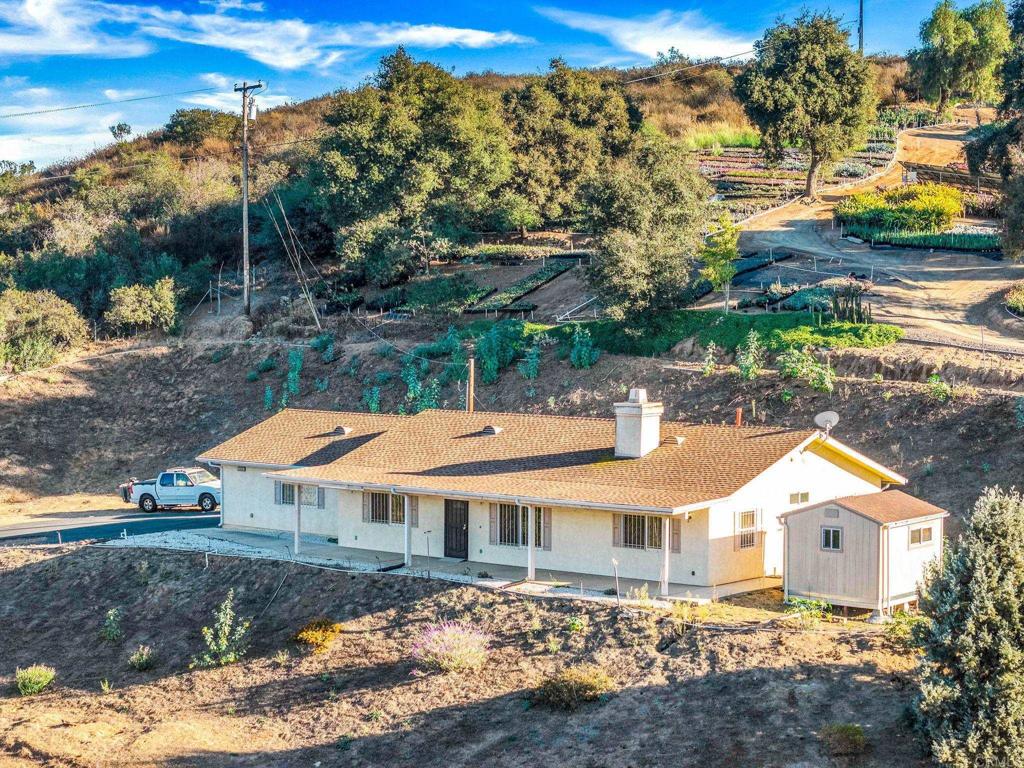 an aerial view of a house