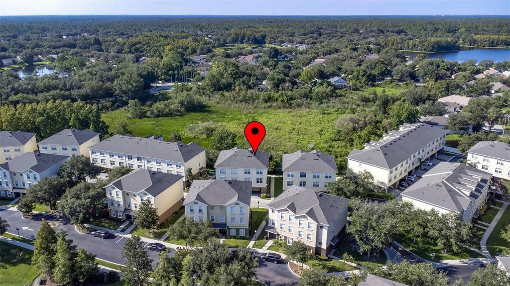 an aerial view of multiple house