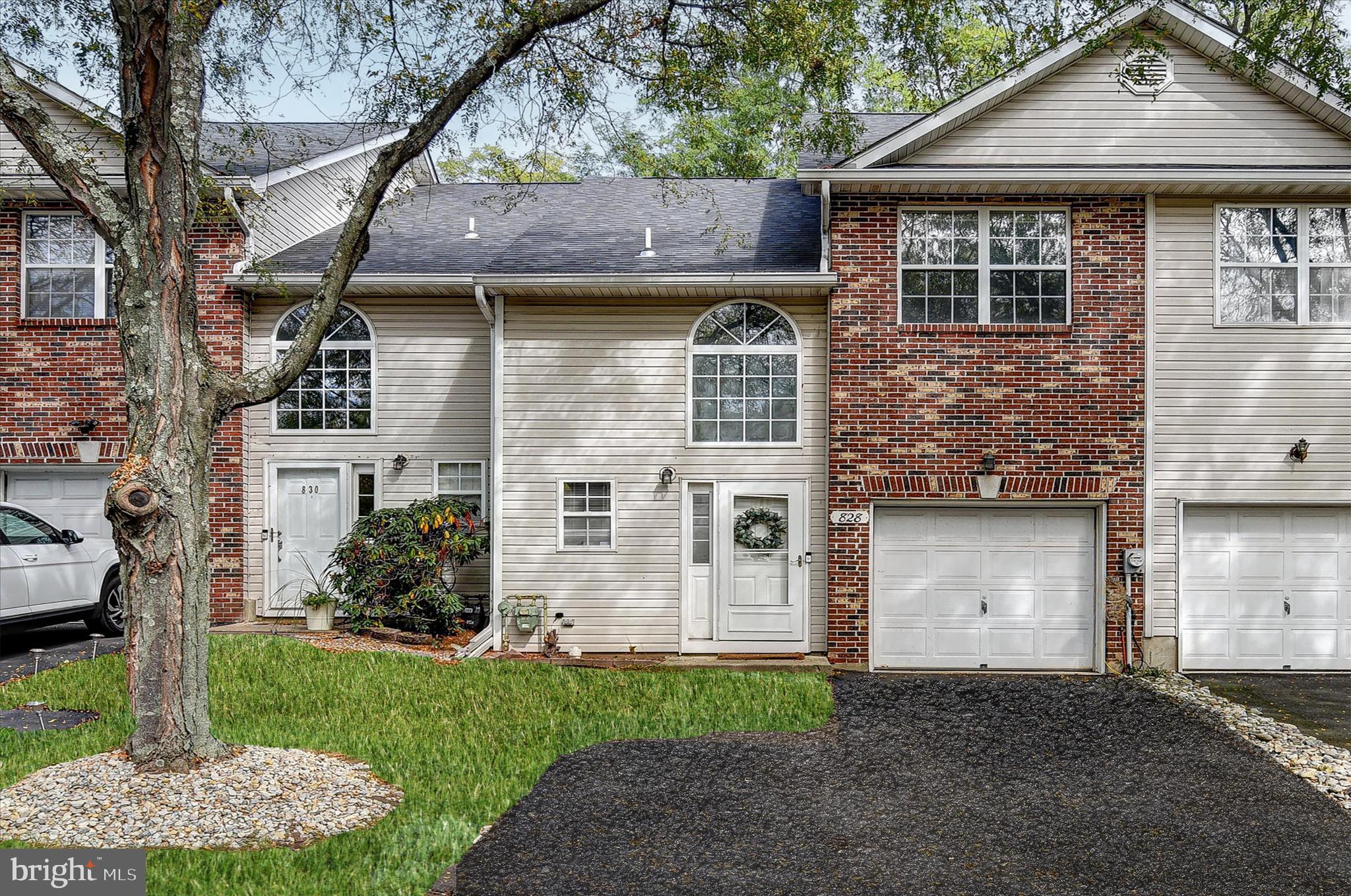 a view of house with a yard and a large tree