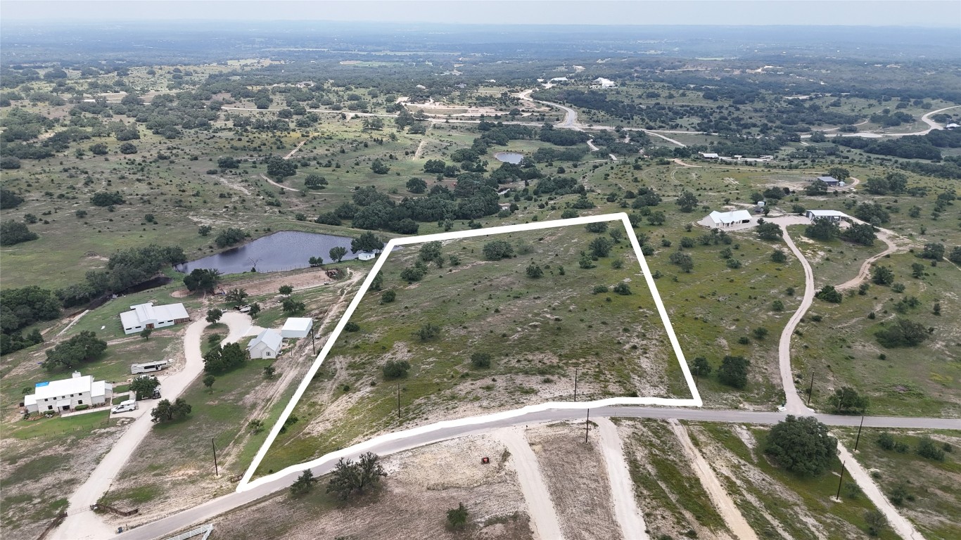 an aerial view of a house