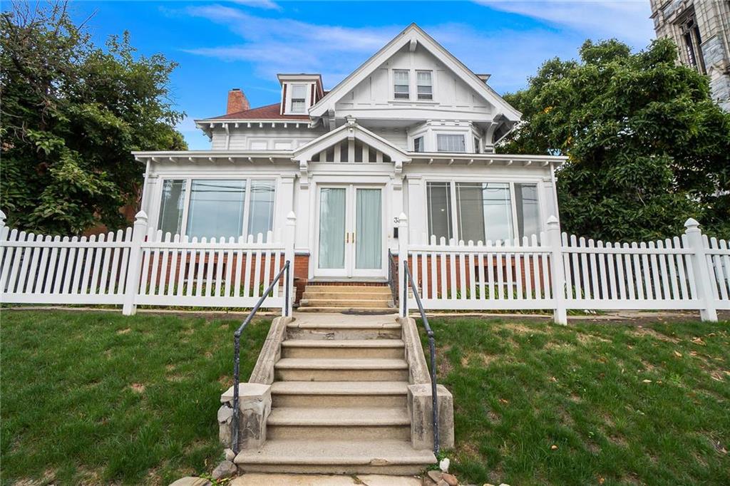 a front view of a house