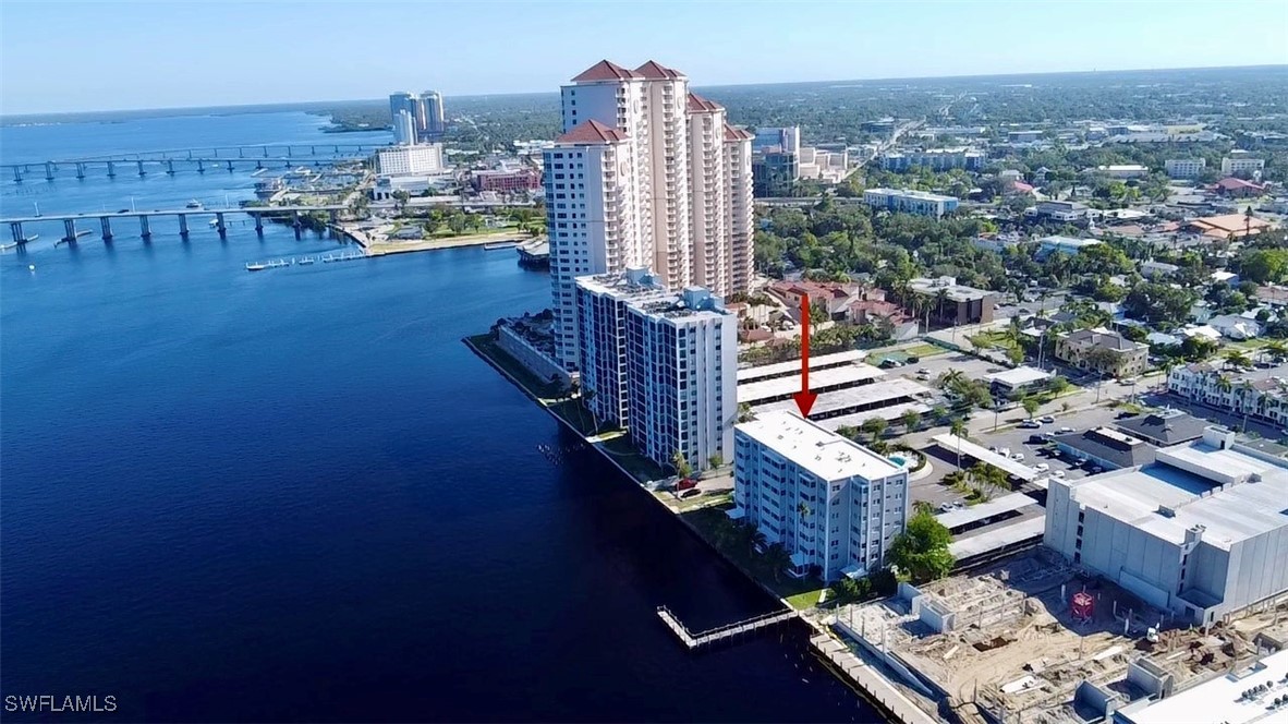 a view of a city with tall buildings