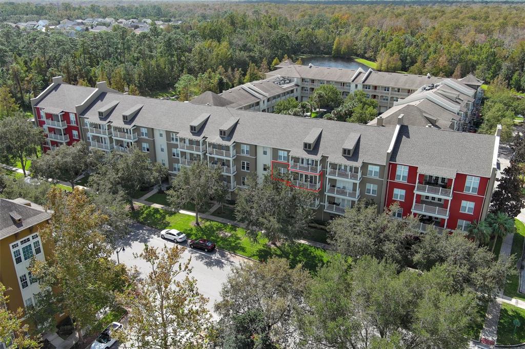 Front of Building; Condo Highlighted in Red