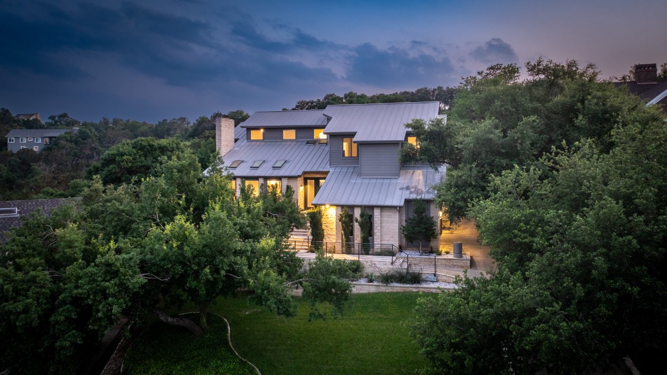 an aerial view of a house