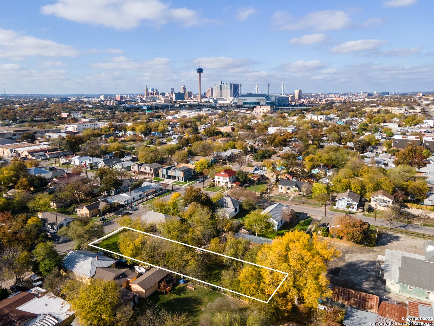 an aerial view of a city