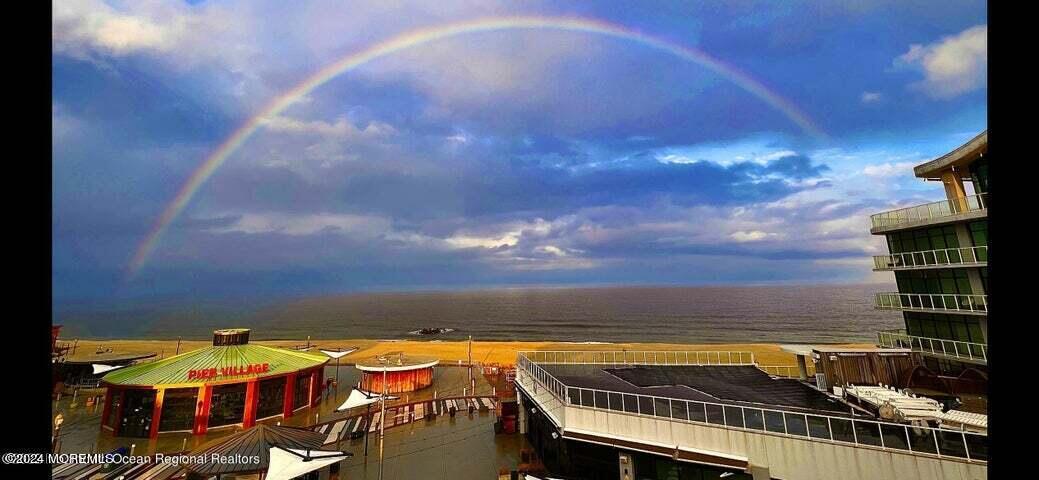 a view of an ocean with city view