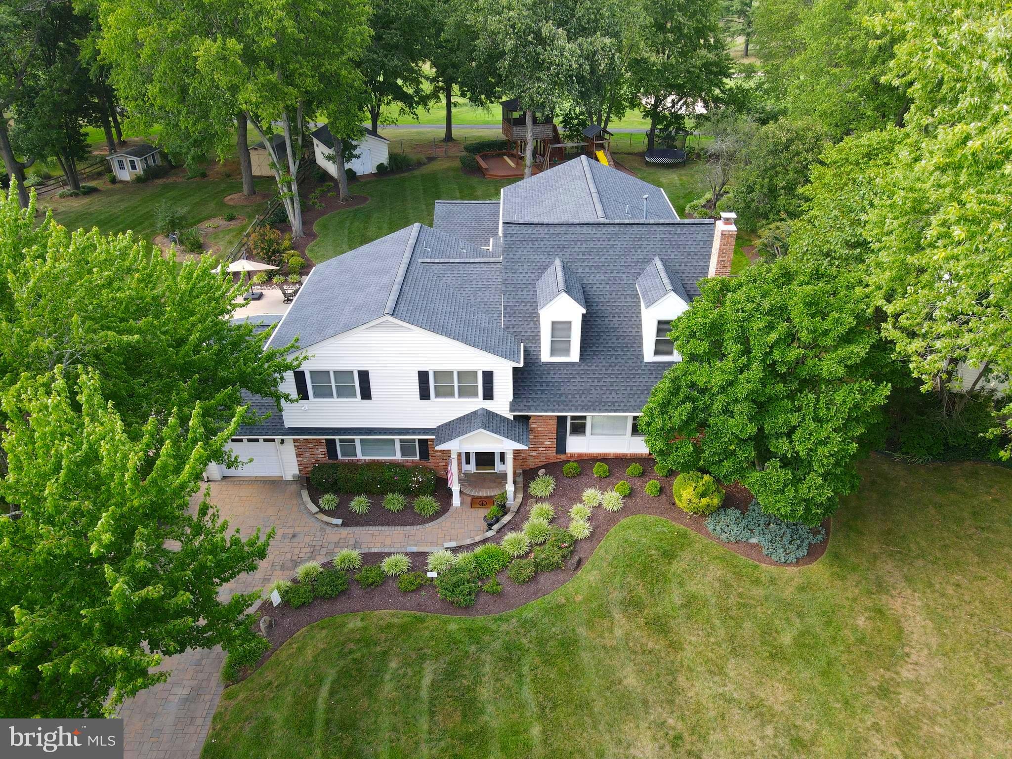 an aerial view of a house