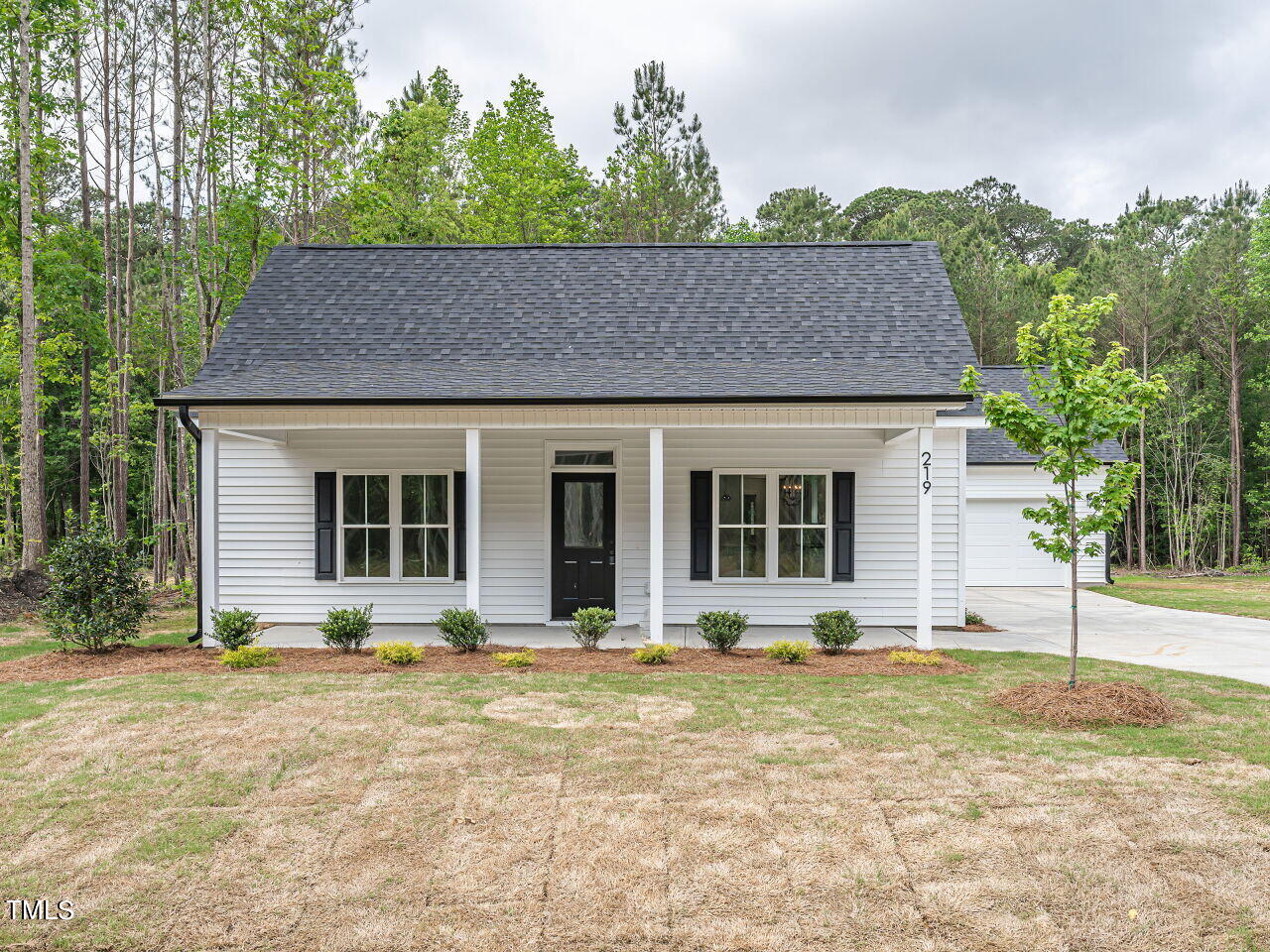 a house view with a garden space