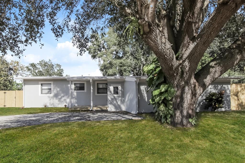 a view of a house with a yard