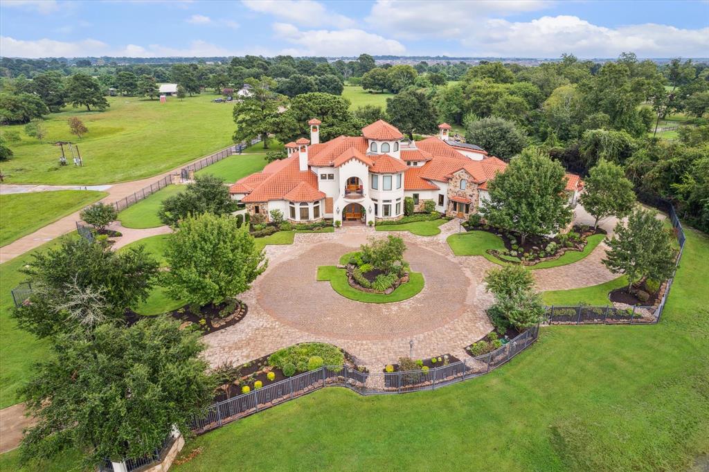 an aerial view of a house