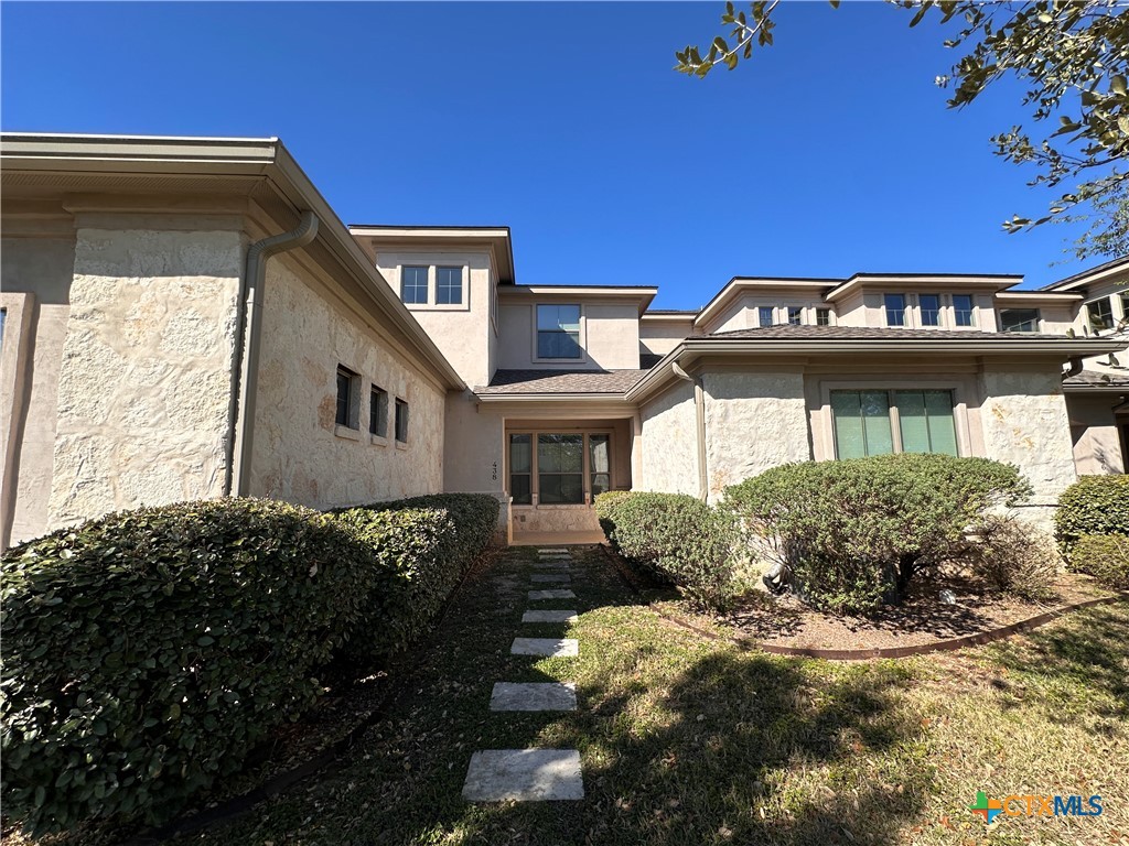 a front view of a house