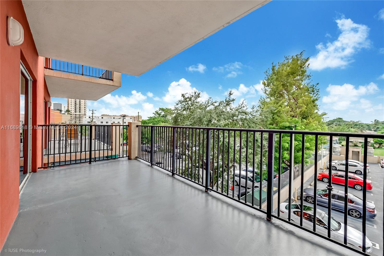 a view of a balcony