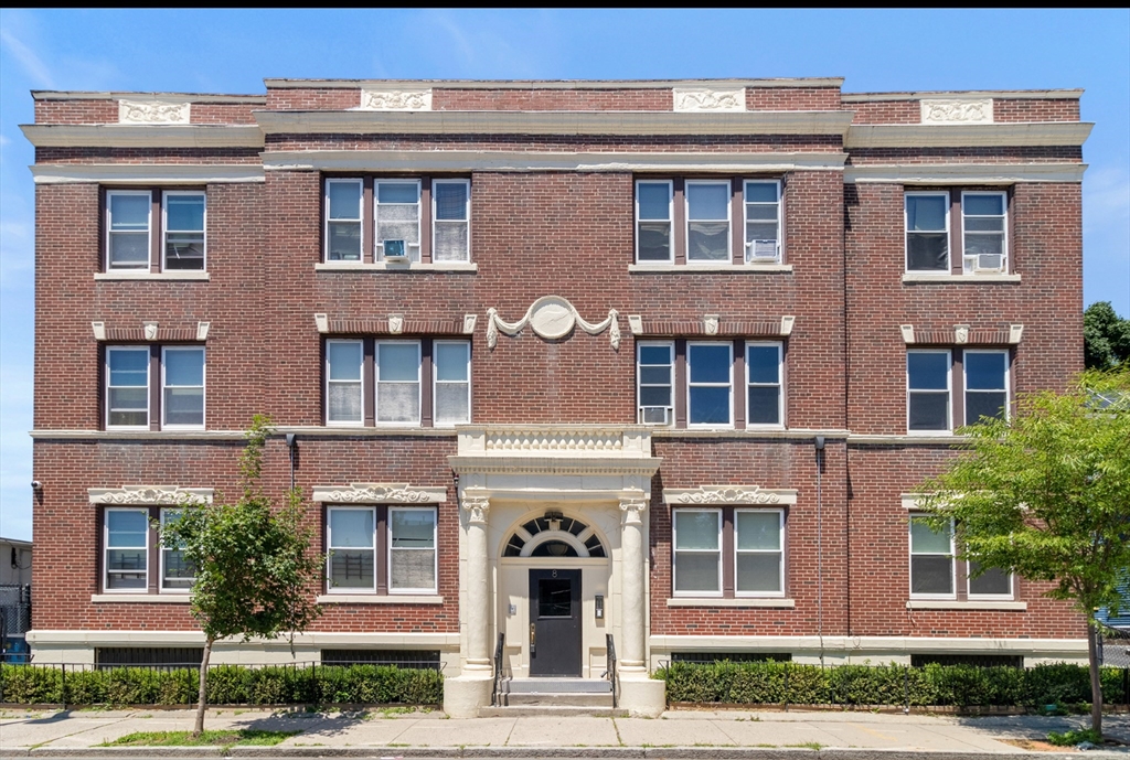 a front view of a building