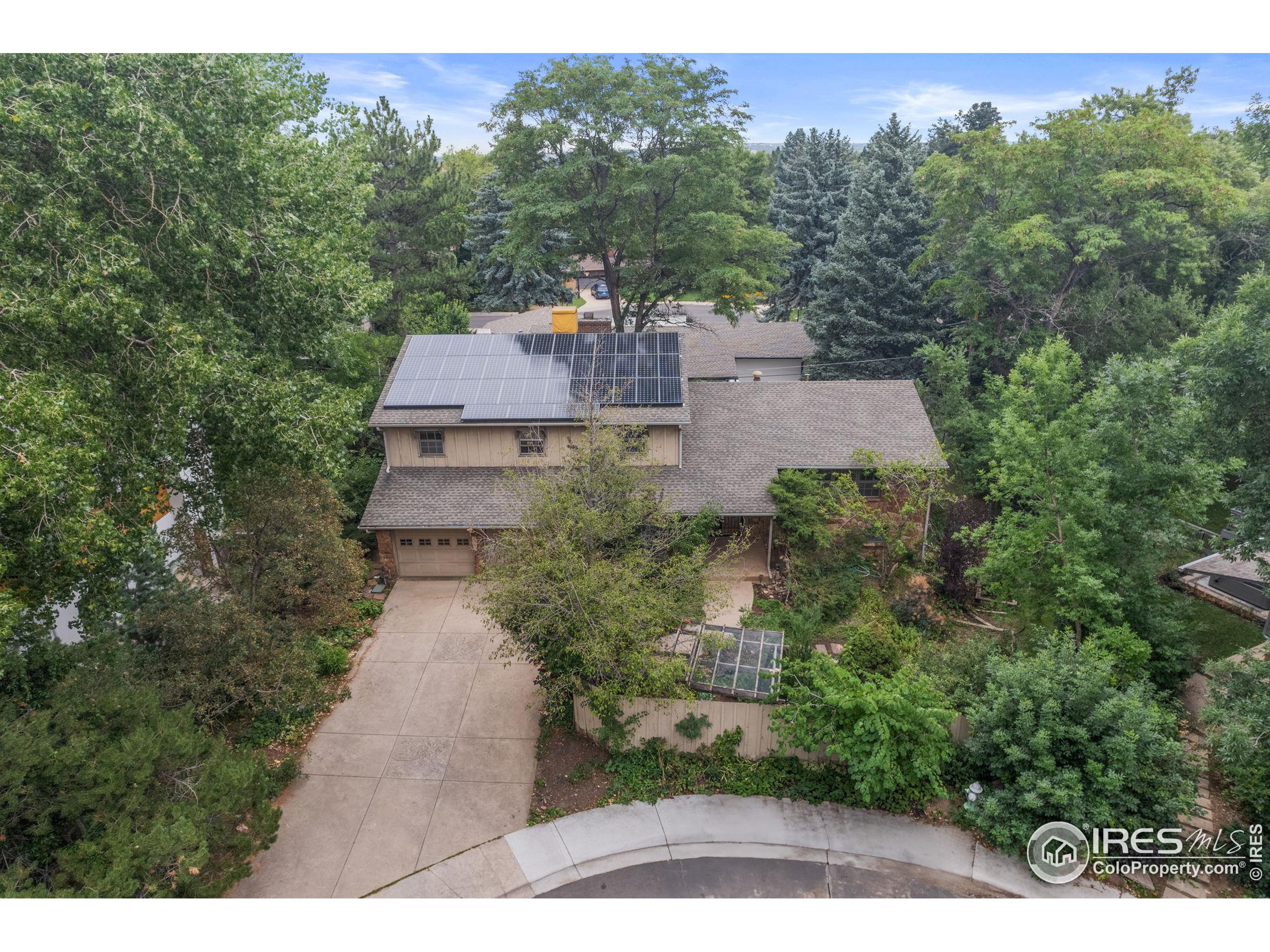 an aerial view of a house