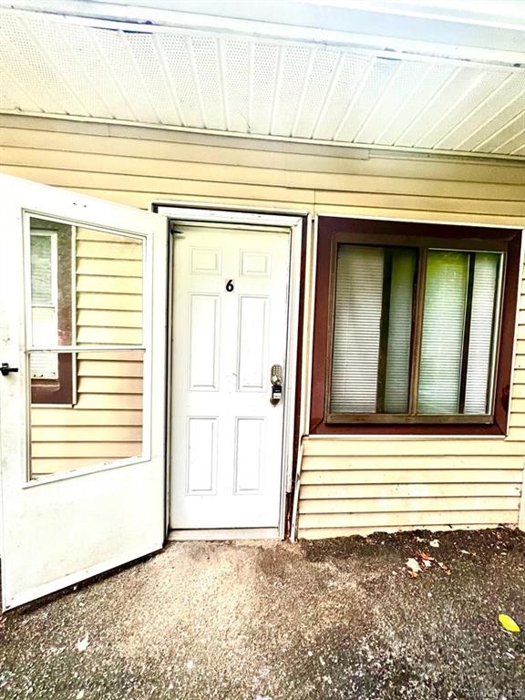 a view of a door and window