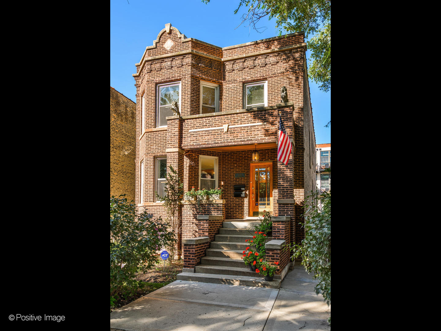 a front view of a house