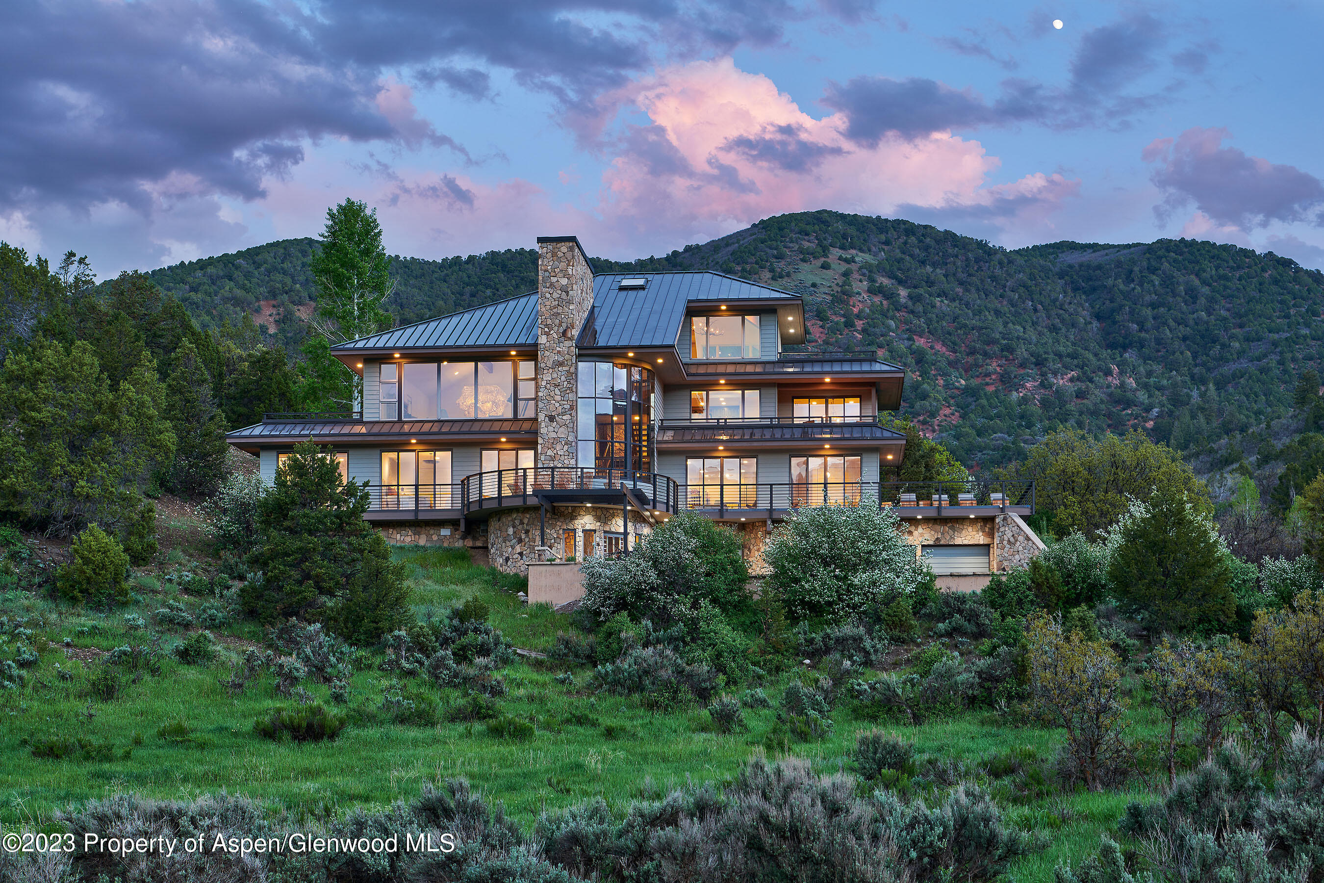 an aerial view of a house