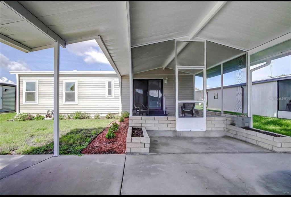 a view of a house with a patio