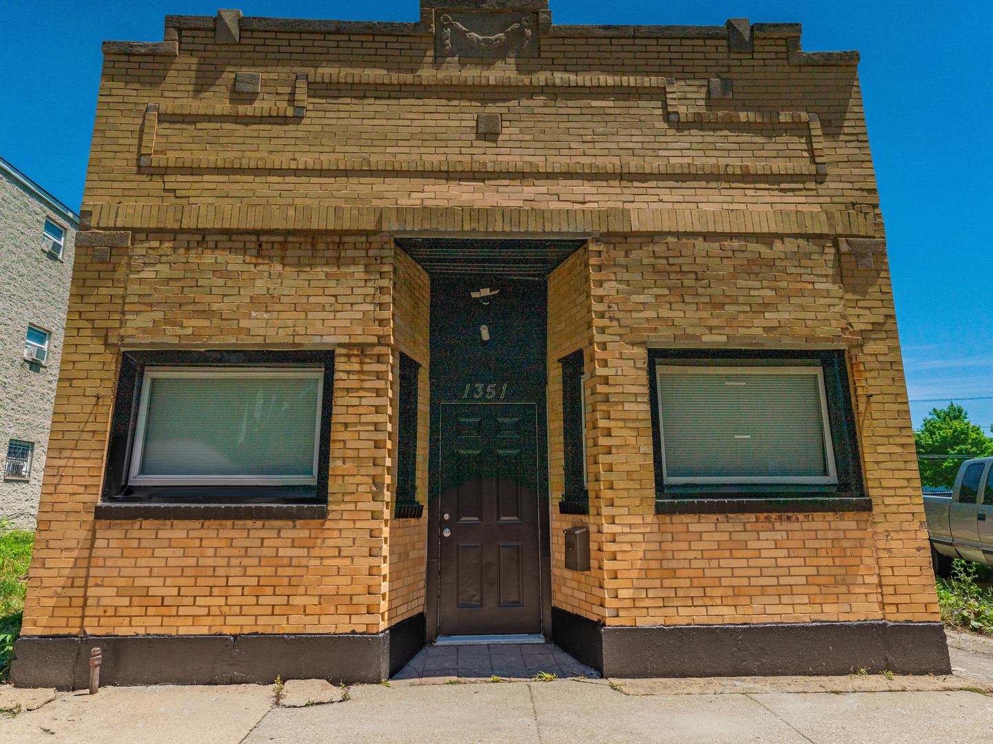 a front view of a house