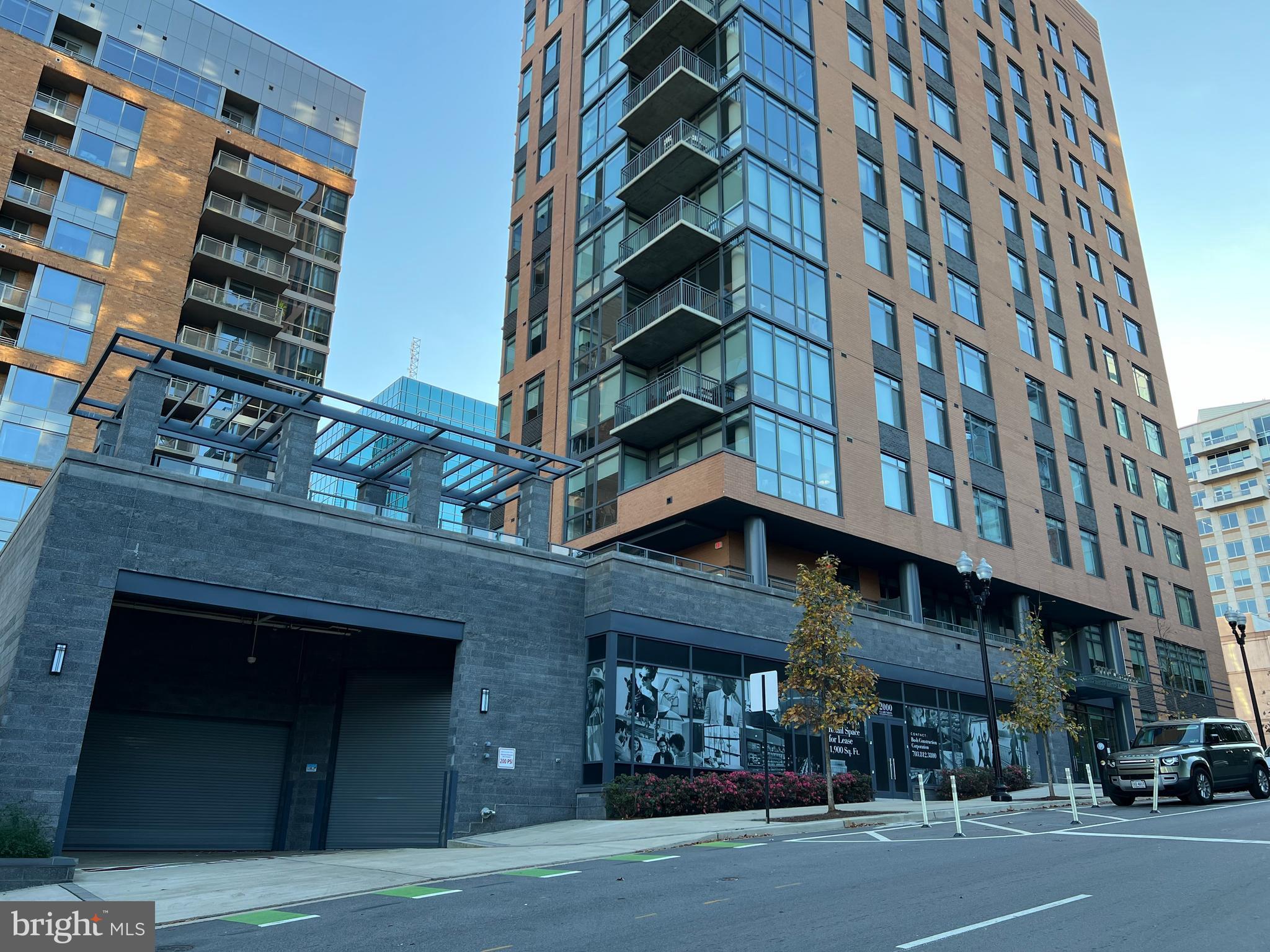 a view of a building with a street