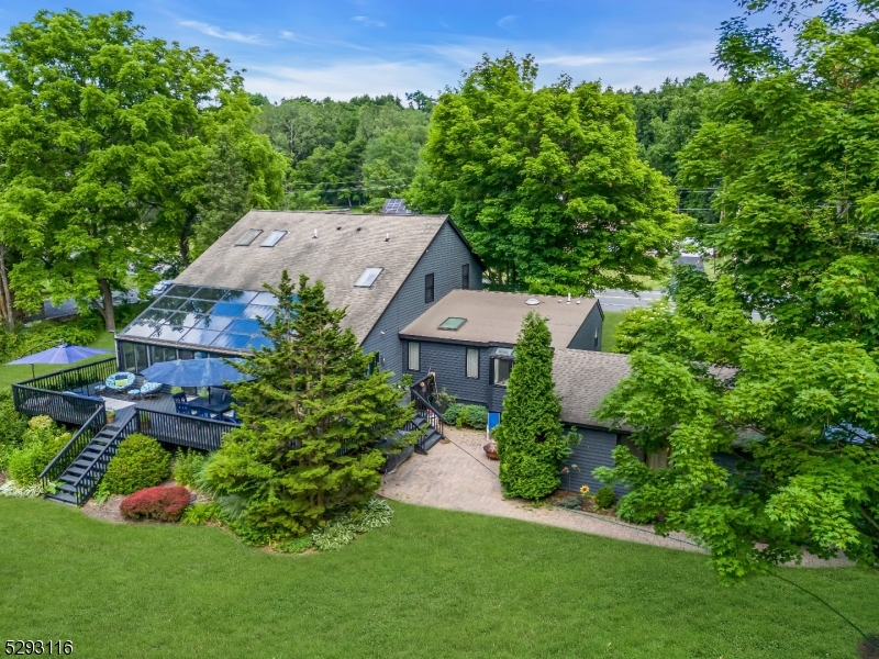 an aerial view of a house