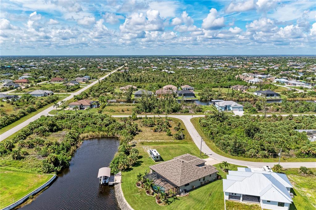 an aerial view of a city