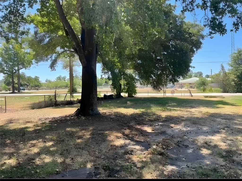 a view of a lake with a yard