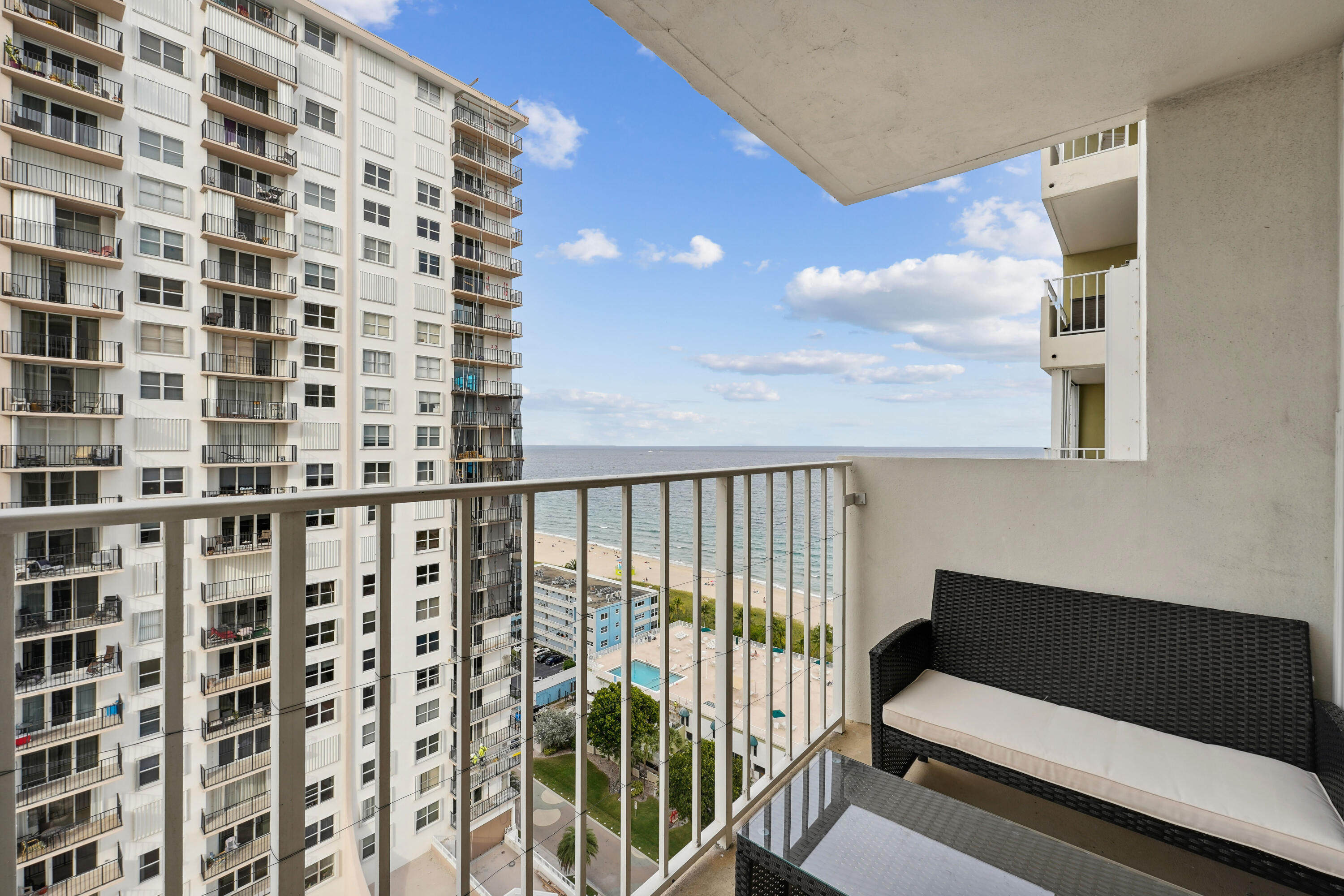 a view of a balcony