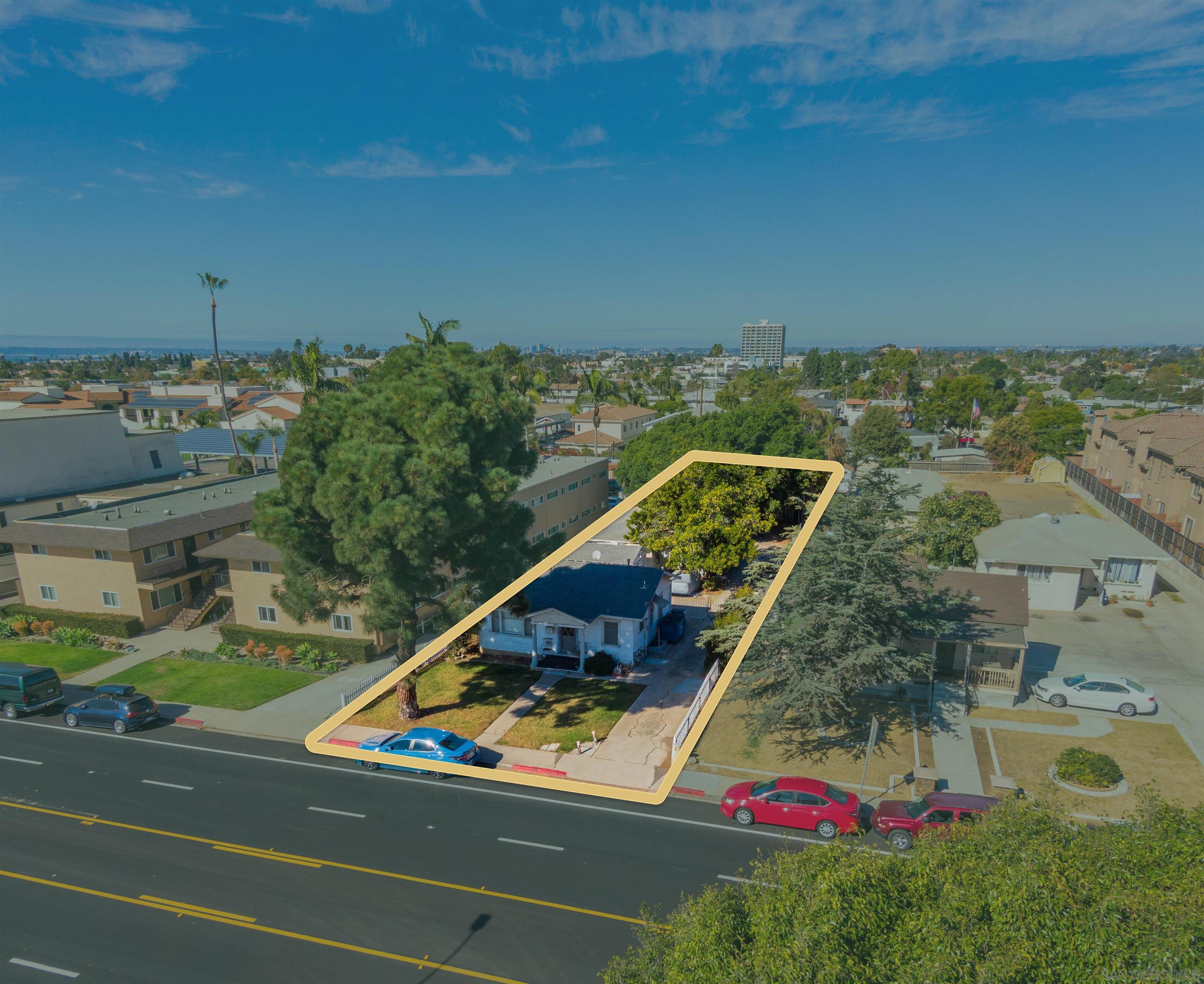 an aerial view of a house