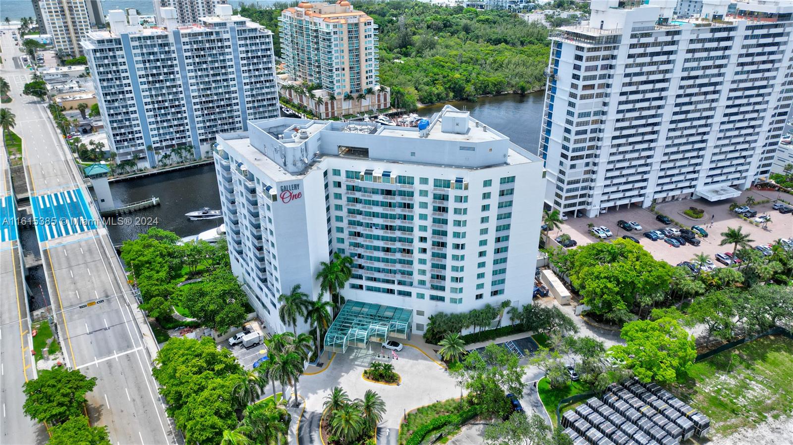 a view of a buildings and outdoor space