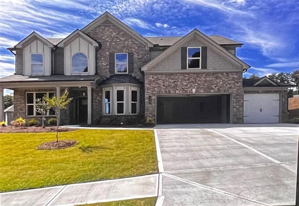 a front view of a house with swimming pool