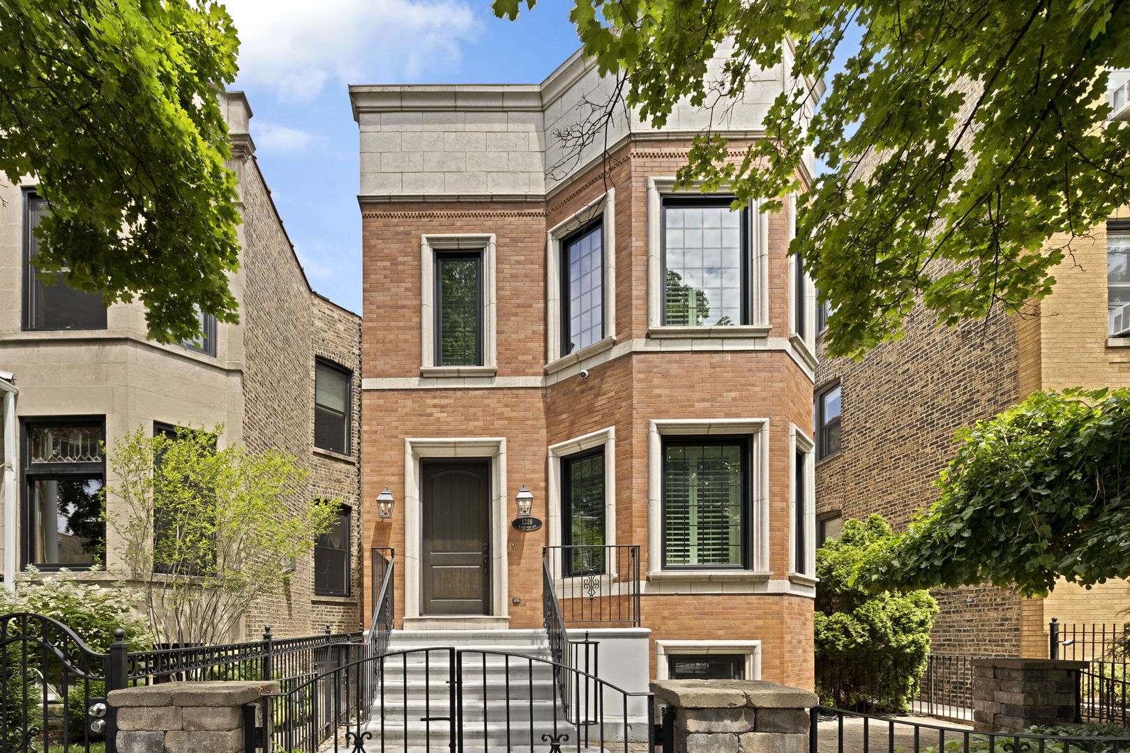 front view of a brick house