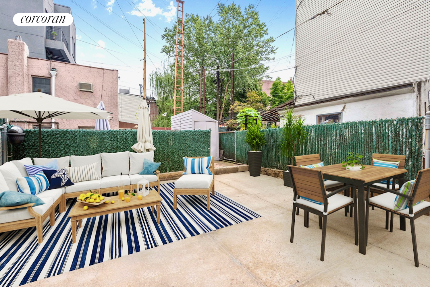 a view of outdoor space yard deck patio and outdoor seating