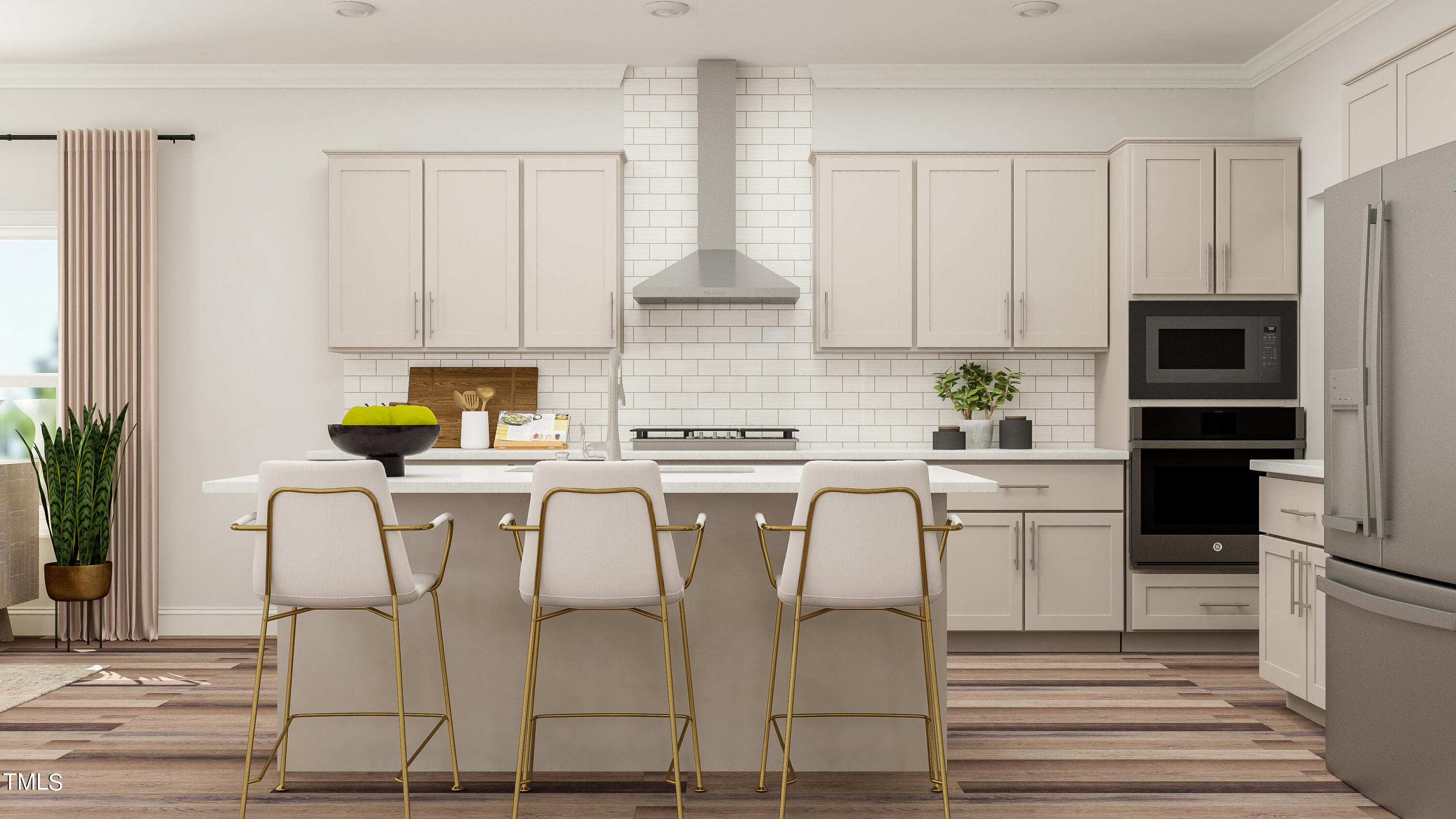 a white kitchen with a sink cabinets and appliances